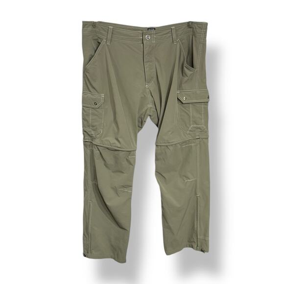 Kuhl Men's Size 38x30 Renegade Convertible Cargo Pants Khaki Green Zip Hiking - Picture 1 of 13